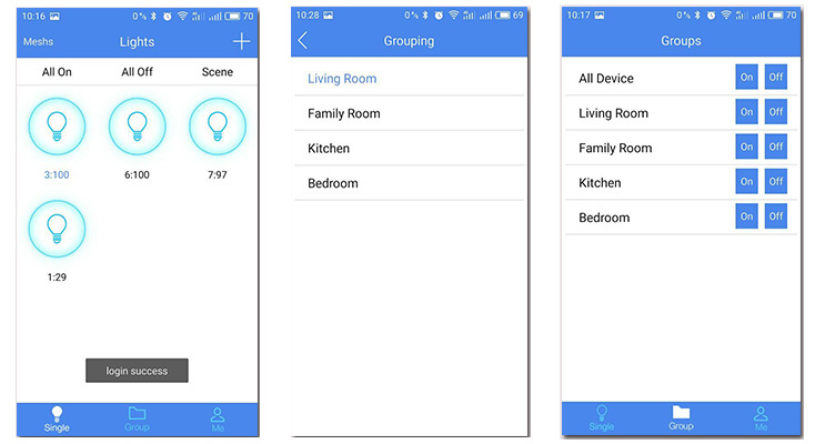 SKYLAB蓝牙mesh组网单、组控界面app